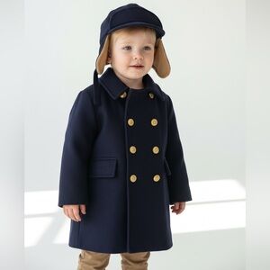 Fieldston clothes vintage pea coat and hat size 3TUnion made in the USA